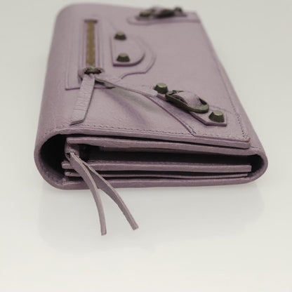 Balenciaga Classic Continental Zip Wallet Leather Purple 253038