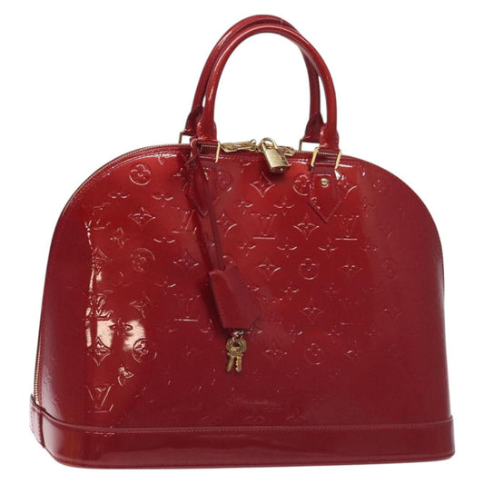 Louis Vuitton Monogram Vernis Alma Gm Hand Bag Pomme D'amour M93596