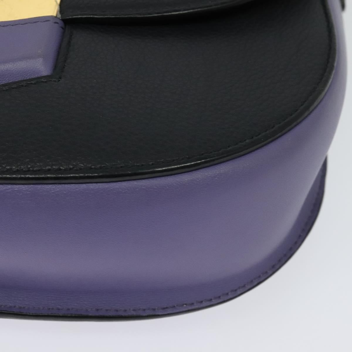 Celine Trotter Shoulder Bag Leather Purple Gold