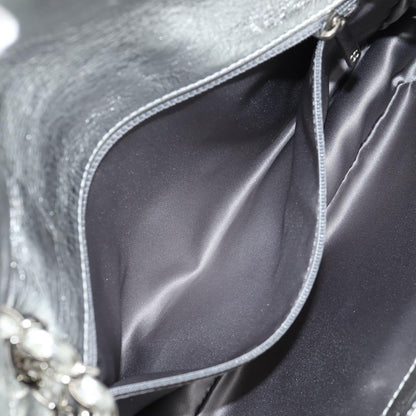 Chanel Chain Matelasse Shoulder Bag Leather Silver Cc