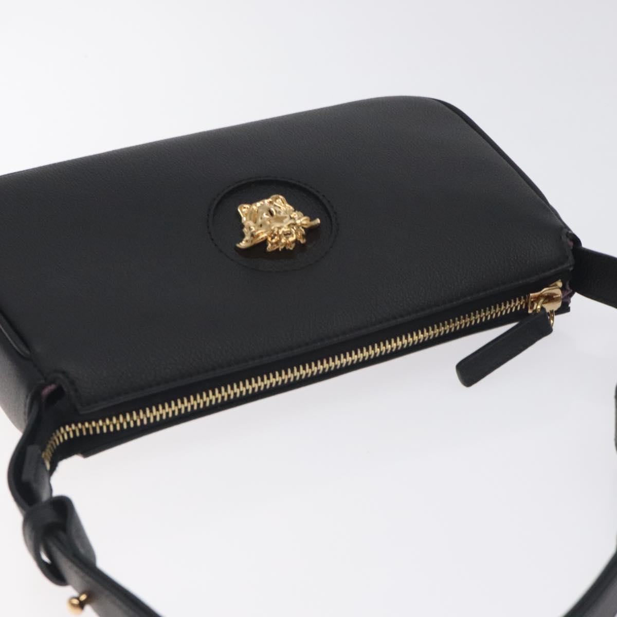Versace Shoulder Bag Leather Black Gold
