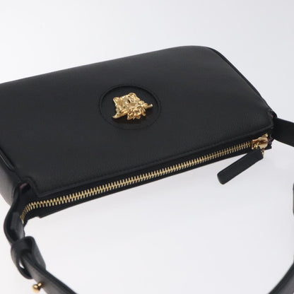 Versace Shoulder Bag Leather Black Gold
