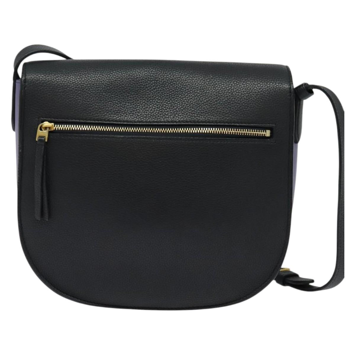 Celine Trotter Shoulder Bag Leather Purple Gold