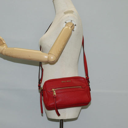 Miu Miu Shoulder Bag Leather Red Gold