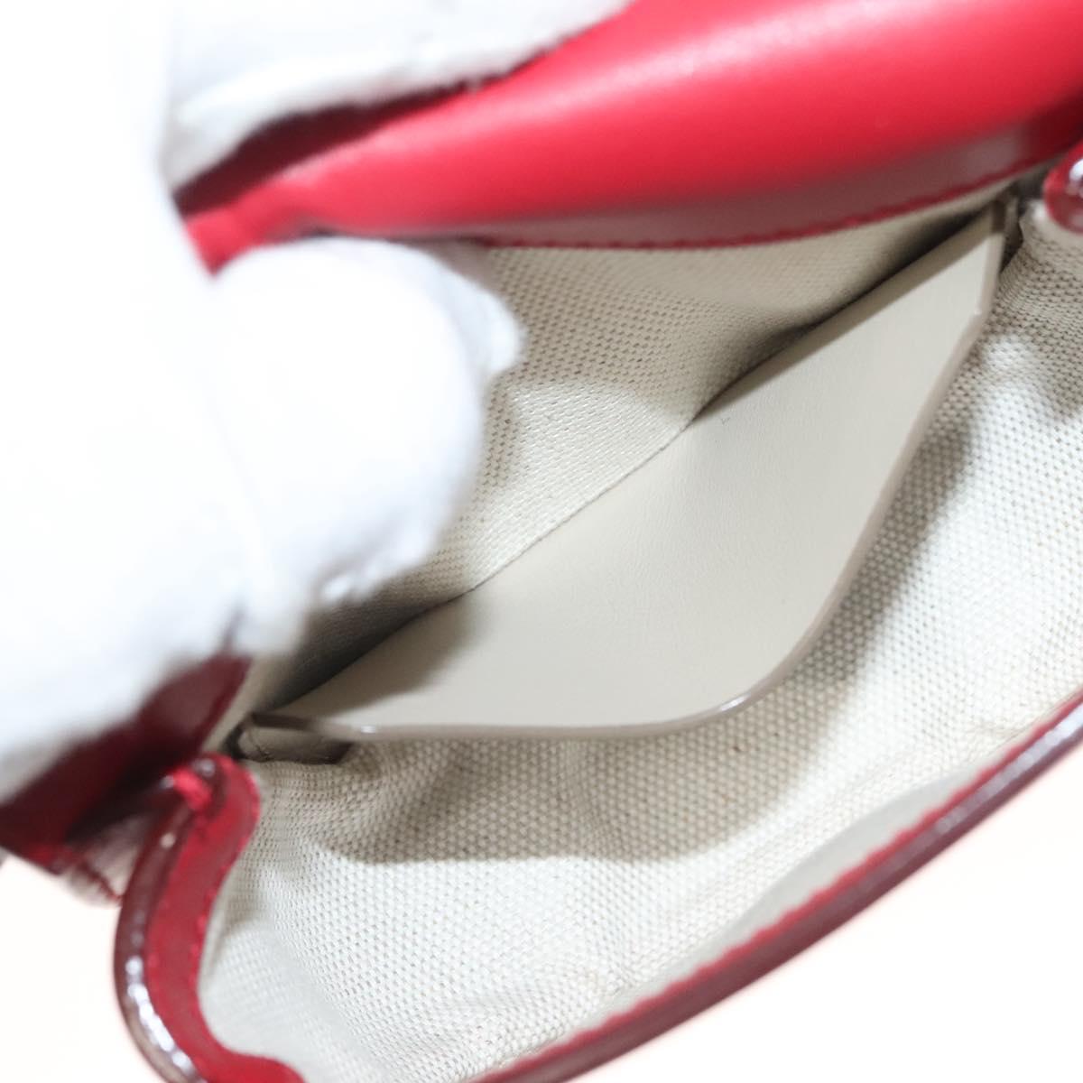 Bally Shoulder Bag Leather Red Gold