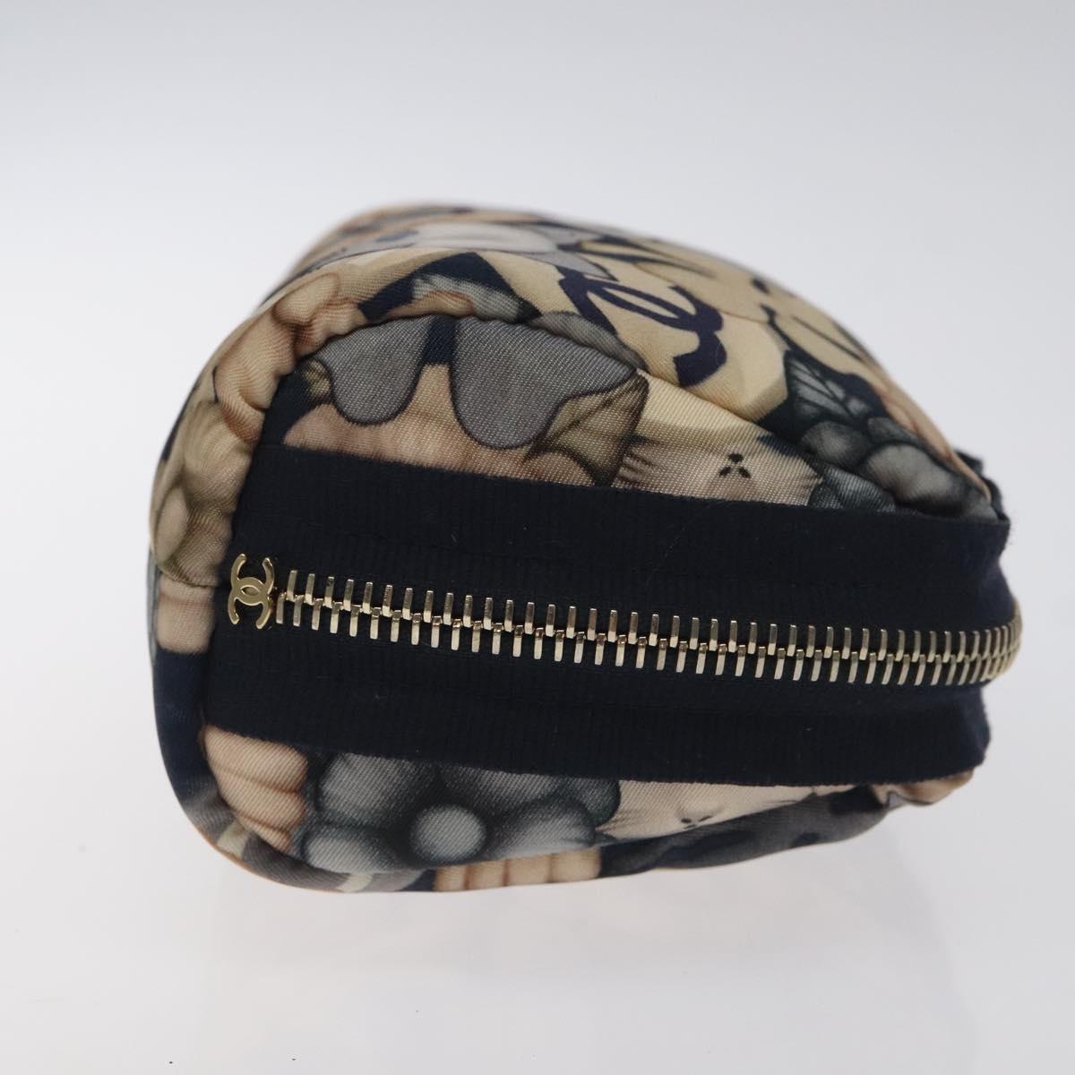 Chanel Coco Mark Pouch Nylon Navy Cc