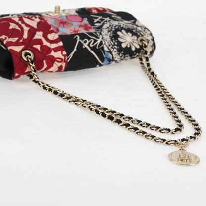 Chanel Chain Matelasse Shoulder Bag Canvas Black Cc
