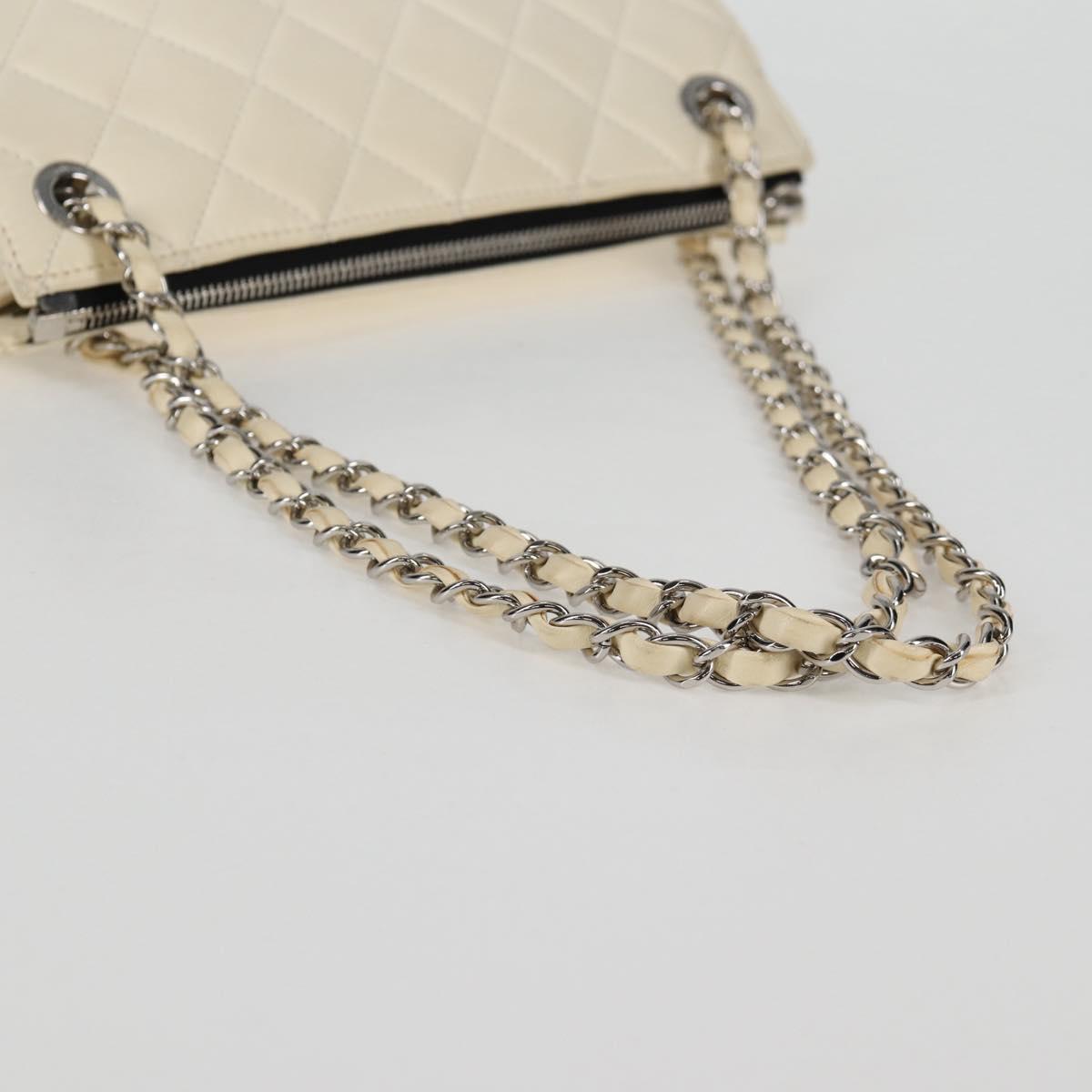 Chanel Matelasse Chain Shoulder Bag Lamb Skin Silver Gold Cc
