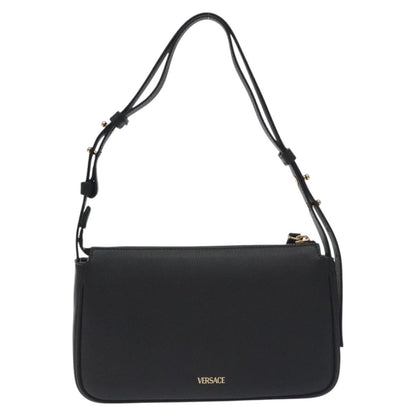 Versace Shoulder Bag Leather Black Gold