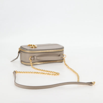 Chloe Chain Shoulder Bag Leather Beige Gold