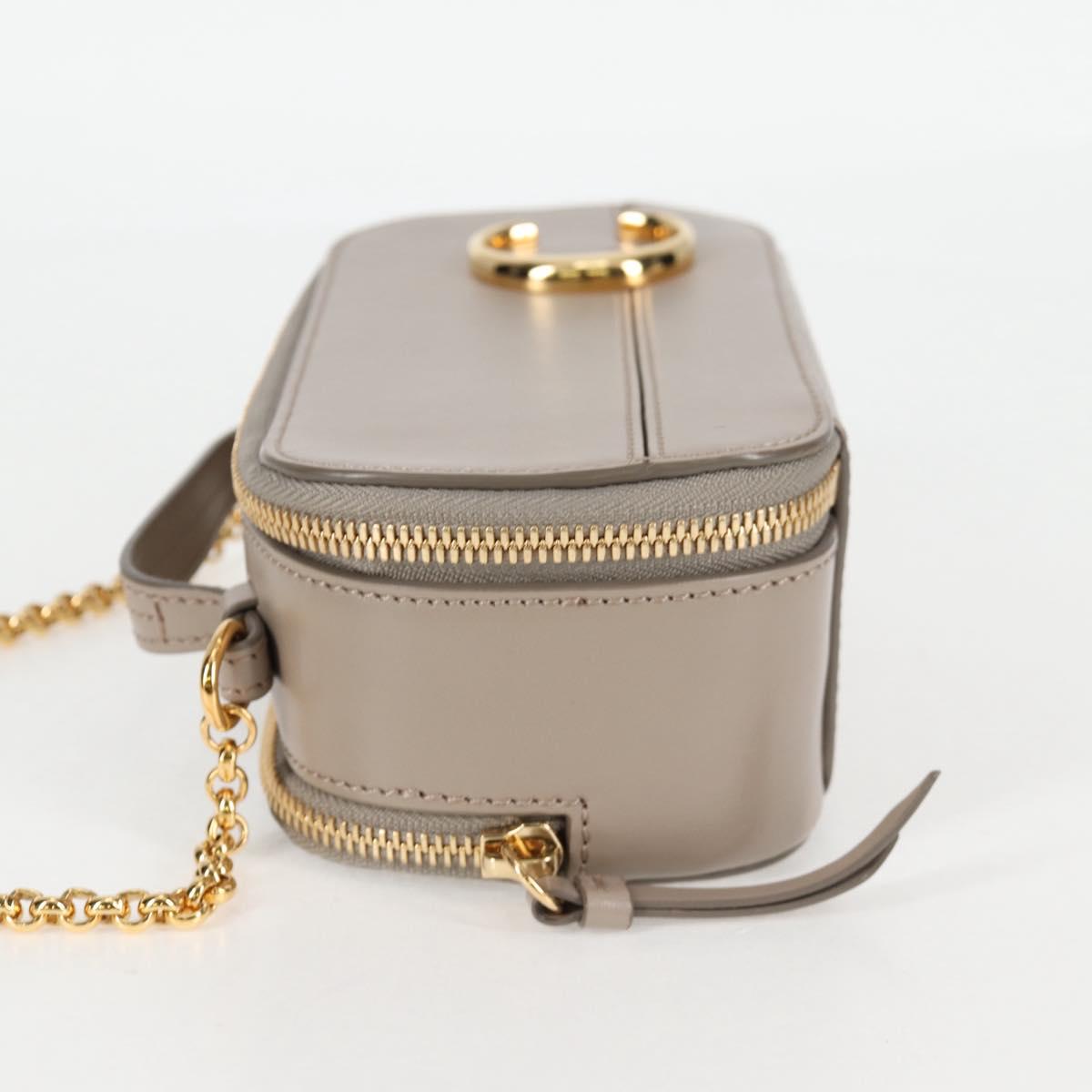 Chloe Chain Shoulder Bag Leather Beige Gold