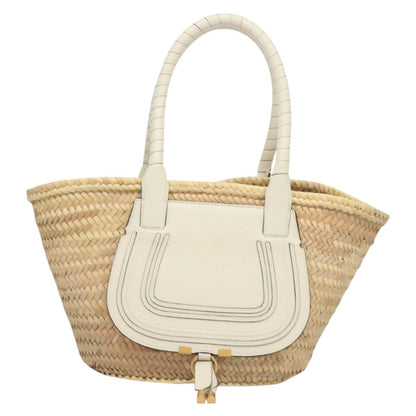 Chloe Mercy Shoulder Bag Raffia Beige