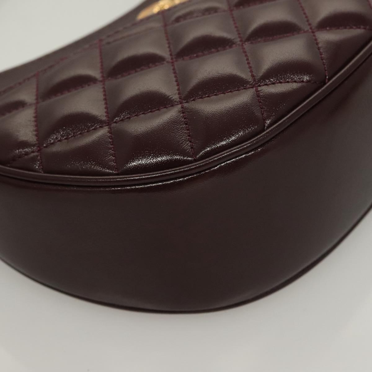 Versace Shoulder Bag Leather 2WAY Brown Gold