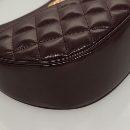 Versace Shoulder Bag Leather 2WAY Brown Gold