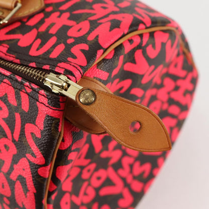 Louis Vuitton Monogram Graffiti Speedy 30 Hand Bag Pink M93704 Lv