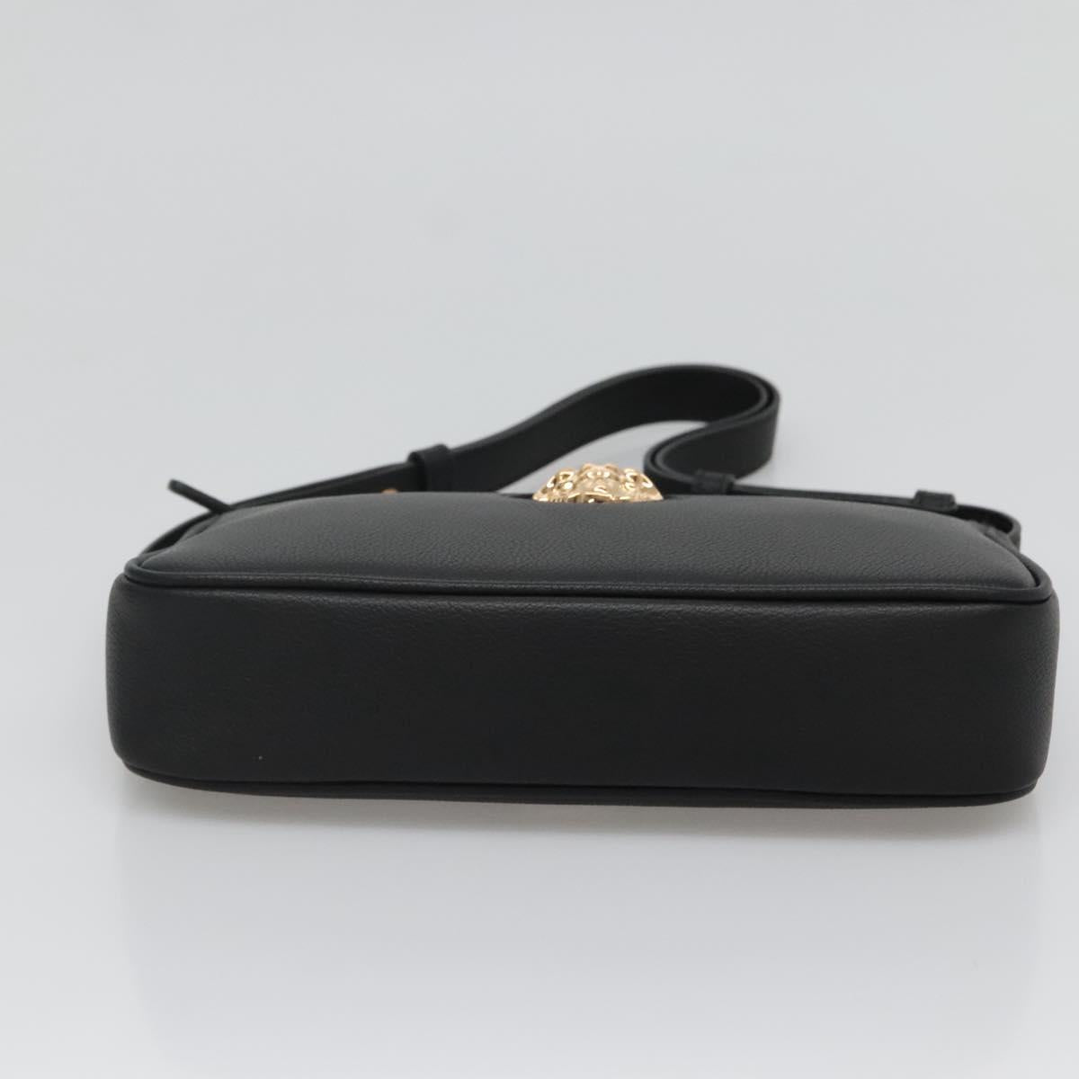 Versace Shoulder Bag Leather Black Gold