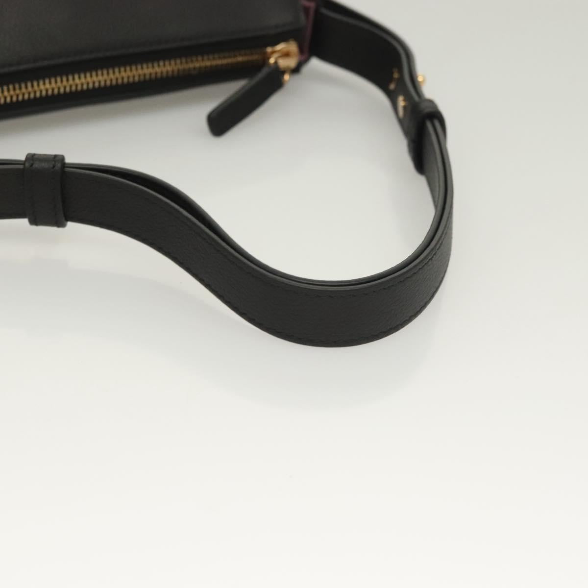 Versace Shoulder Bag Leather Black Gold
