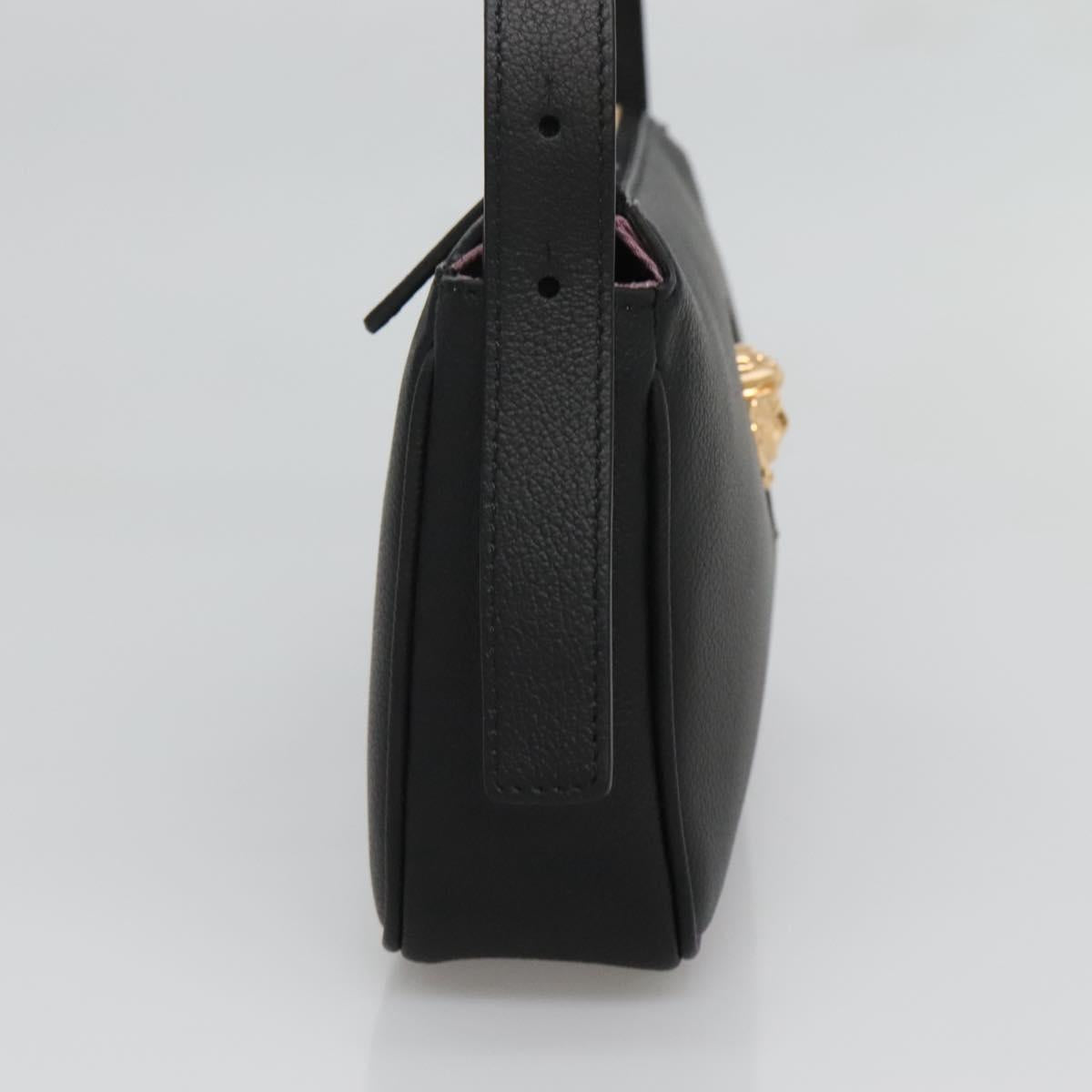 Versace Shoulder Bag Leather Black Gold