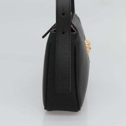 Versace Shoulder Bag Leather Black Gold