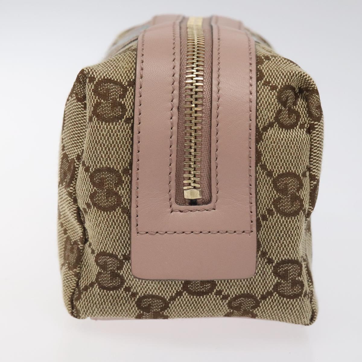 Gucci Gg Canvas Pouch Beige Gold 256636