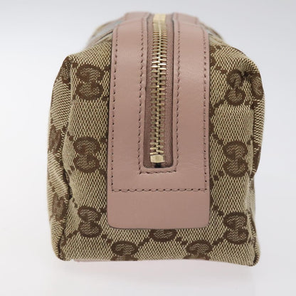 Gucci Gg Canvas Pouch Beige Gold 256636