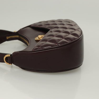 Versace Shoulder Bag Leather 2WAY Brown Gold