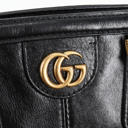 Gucci Gg Marmont Hand Bag Leather Black Gold 515937
