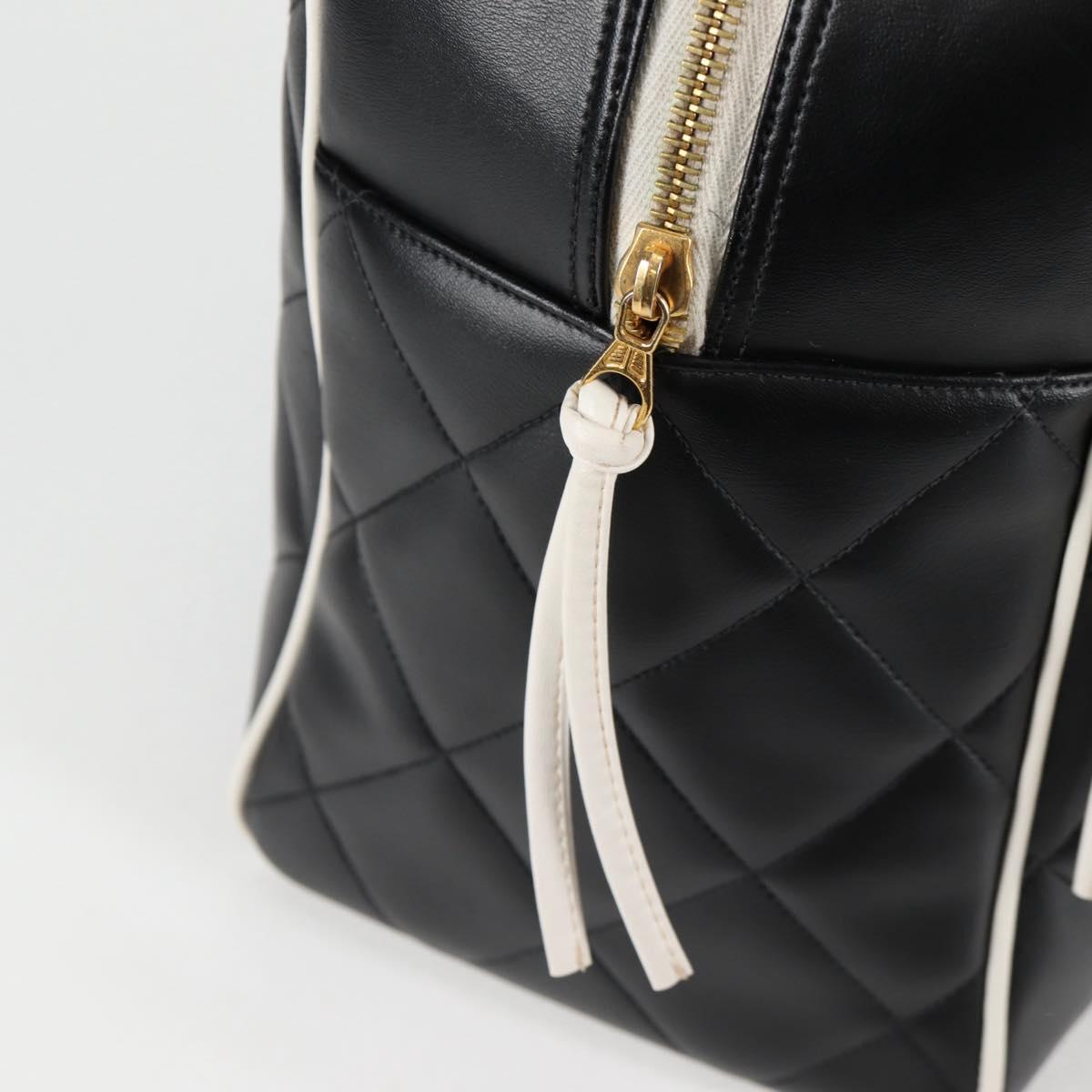 Chanel Matelasse Boston Bag Calf Skin Black Cc