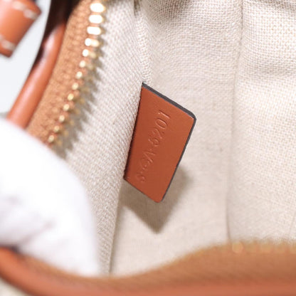 Celine Triomphe Shoulder Bag Pile White Brown Gold