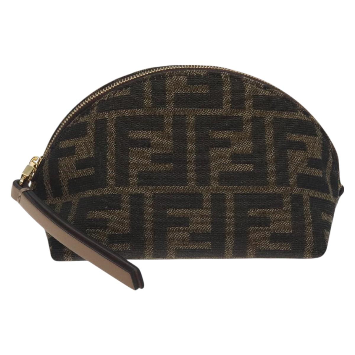 Fendi Zucca Canvas Pouch Black Brown