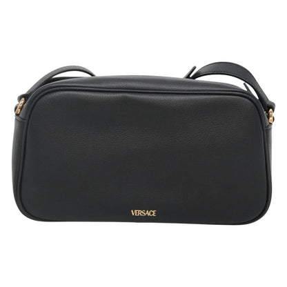 Versace Shoulder Bag Leather Black Gold