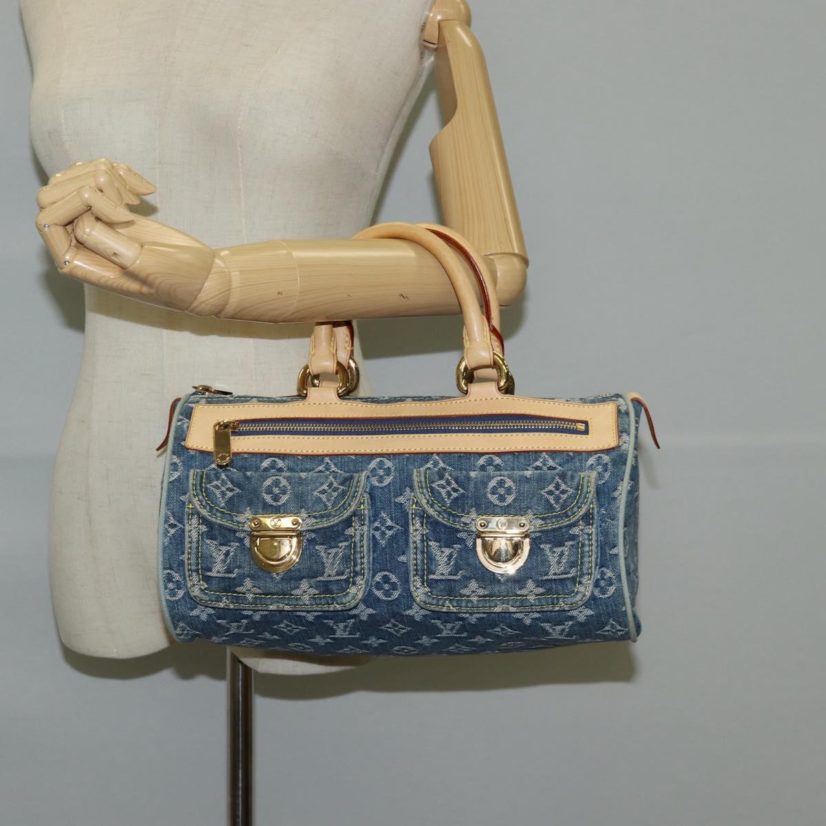 Louis Vuitton Monogram Denim Neo Speedy Hand Bag Blue M95019 Lv