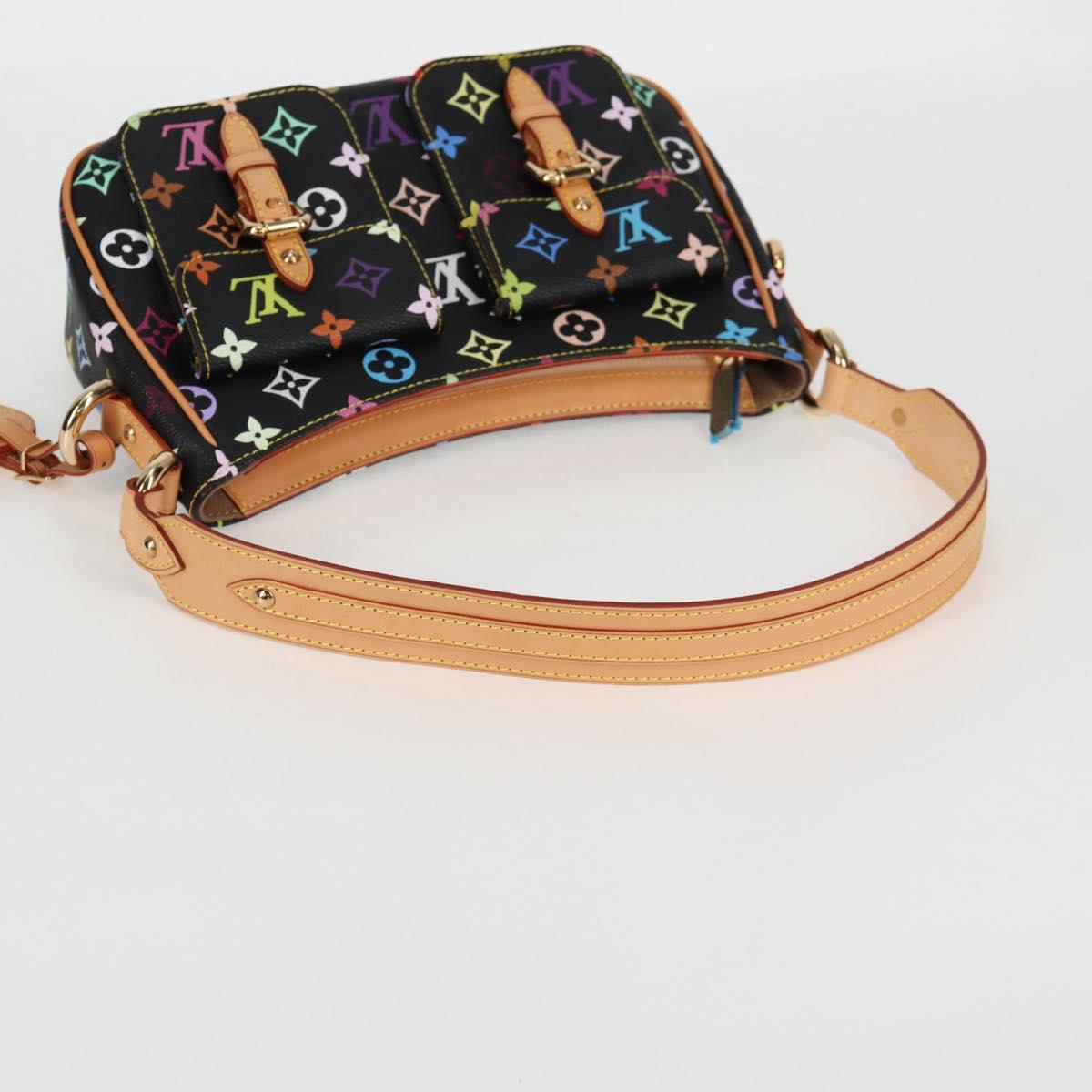 Louis Vuitton Monogram Multicolor Lodge Pm Hand Bag Black M40054 Lv