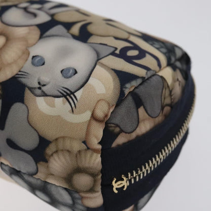 Chanel Coco Mark Pouch Nylon Navy Cc
