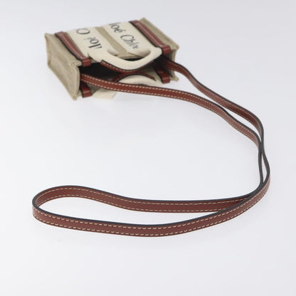 Chloe Woody Hand Bag Canvas 2WAY Ivory