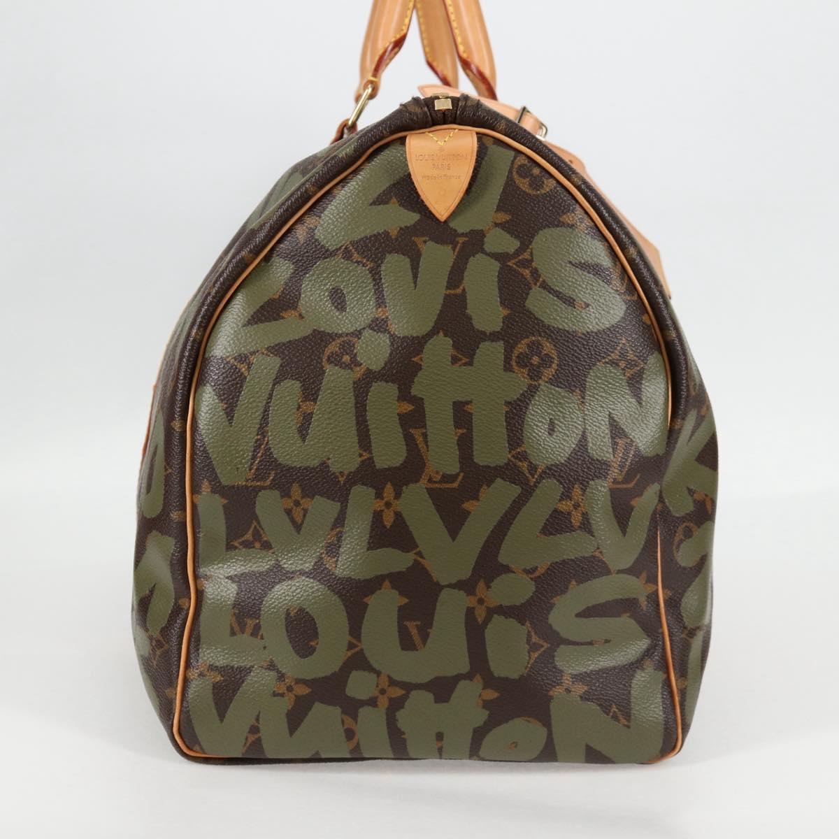 Louis Vuitton Monogram Graffiti Keepall 50 Boston Bag Khaki M92196