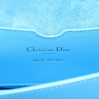 Christian Dior Bobby East West Shoulder Bag Leather Blue Gold