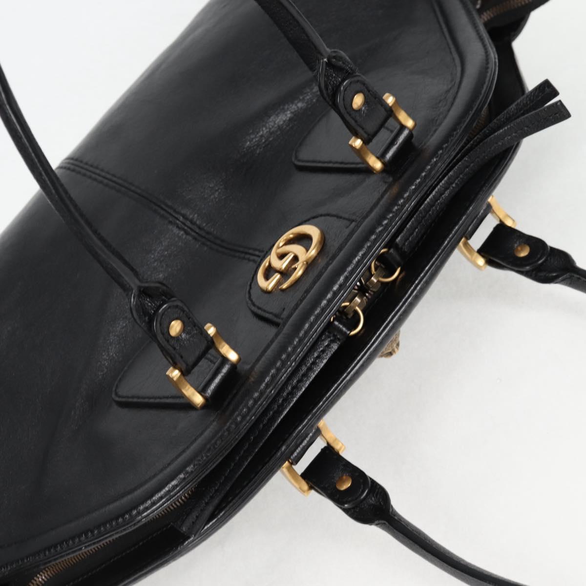 Gucci Gg Marmont Hand Bag Leather Black Gold 515937