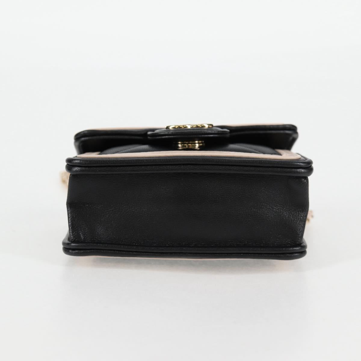 Chanel Matelasse Chain Pouch Shoulder Bag Lamb Skin Black Gold Cc