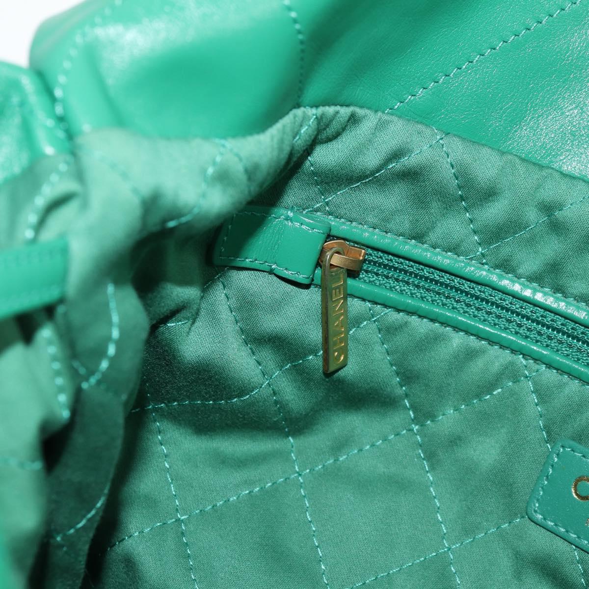 Chanel Chain Chanel 22 Shoulder Bag Lamb Skin Green Gold Cc