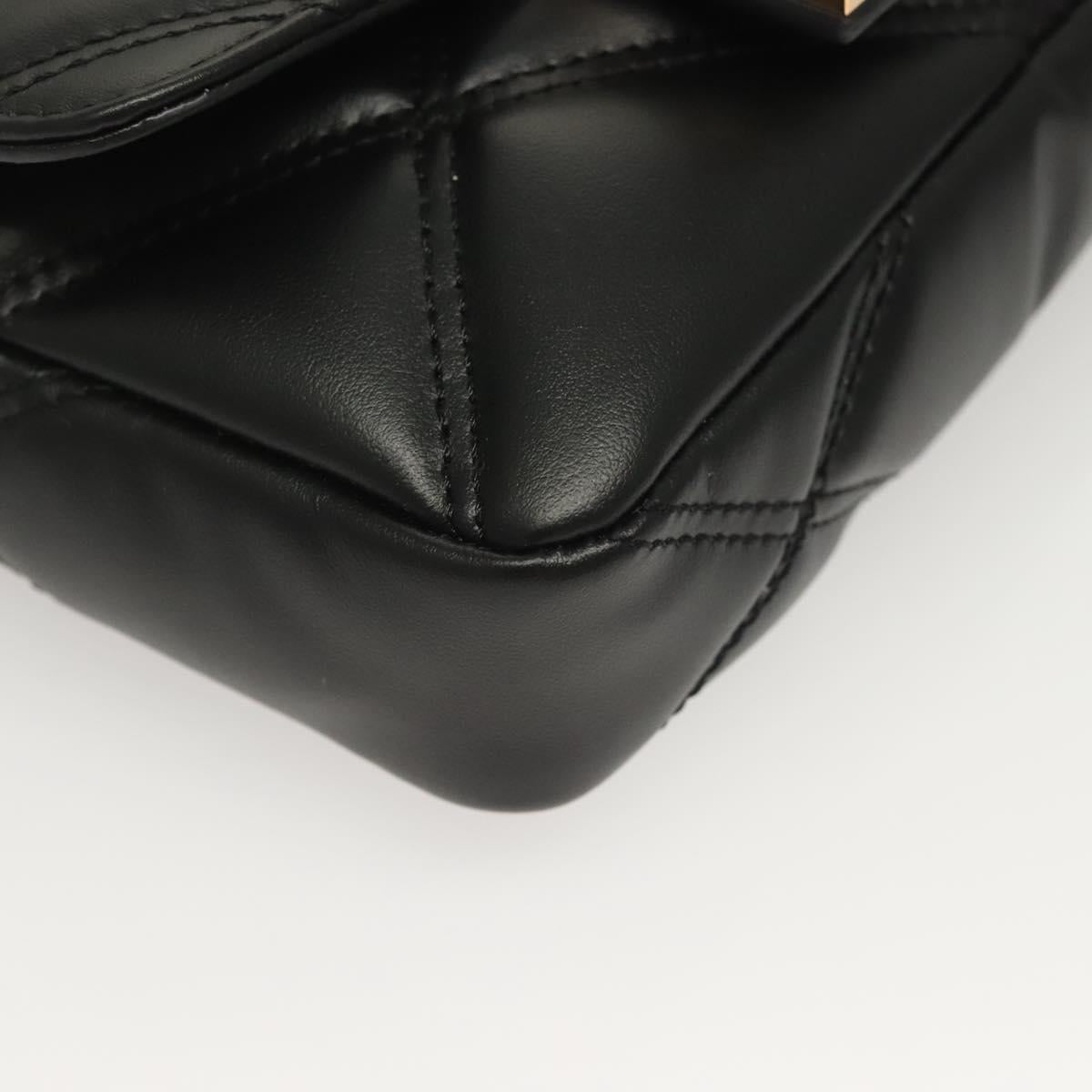 Versace Chain Shoulder Bag Leather Black Gold