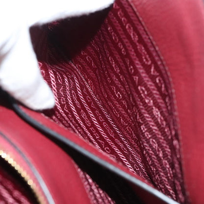 Prada Hand Bag Leather Bordeaux Gold