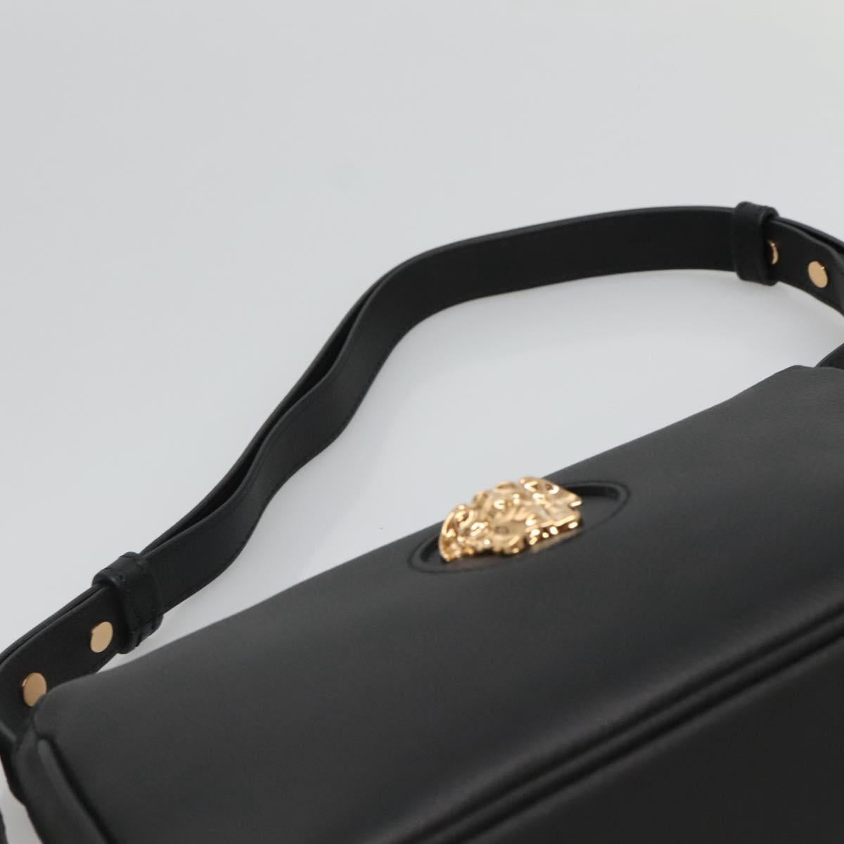 Versace Shoulder Bag Leather Black Gold