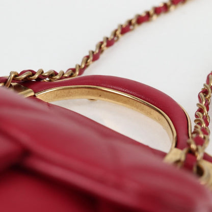 Chanel Matelasse Chain Shoulder Bag Lamb Skin Pink Gold Cc