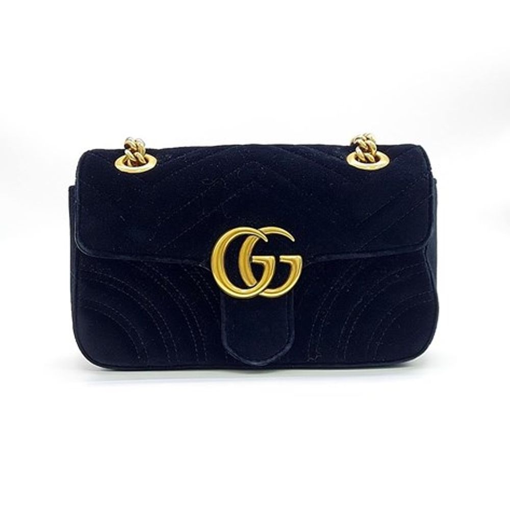 Gucci Marmont Matelassé Velvet Shoulder Bag (446744) (4550079)