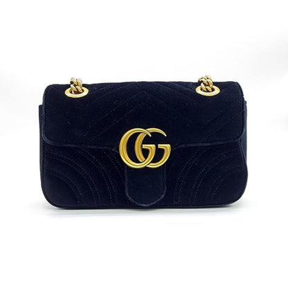 Gucci Marmont Matelassé Velvet Shoulder Bag (446744) (4550079)