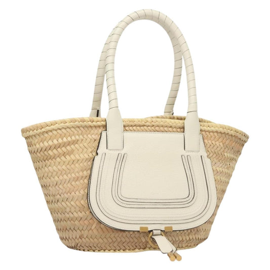 Chloe Mercy Shoulder Bag Raffia Beige