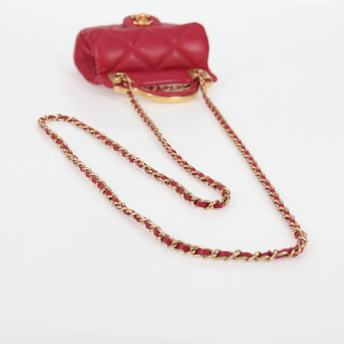 Chanel Matelasse Chain Shoulder Bag Lamb Skin Pink Gold Cc