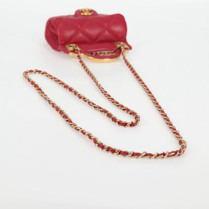 Chanel Matelasse Chain Shoulder Bag Lamb Skin Pink Gold Cc