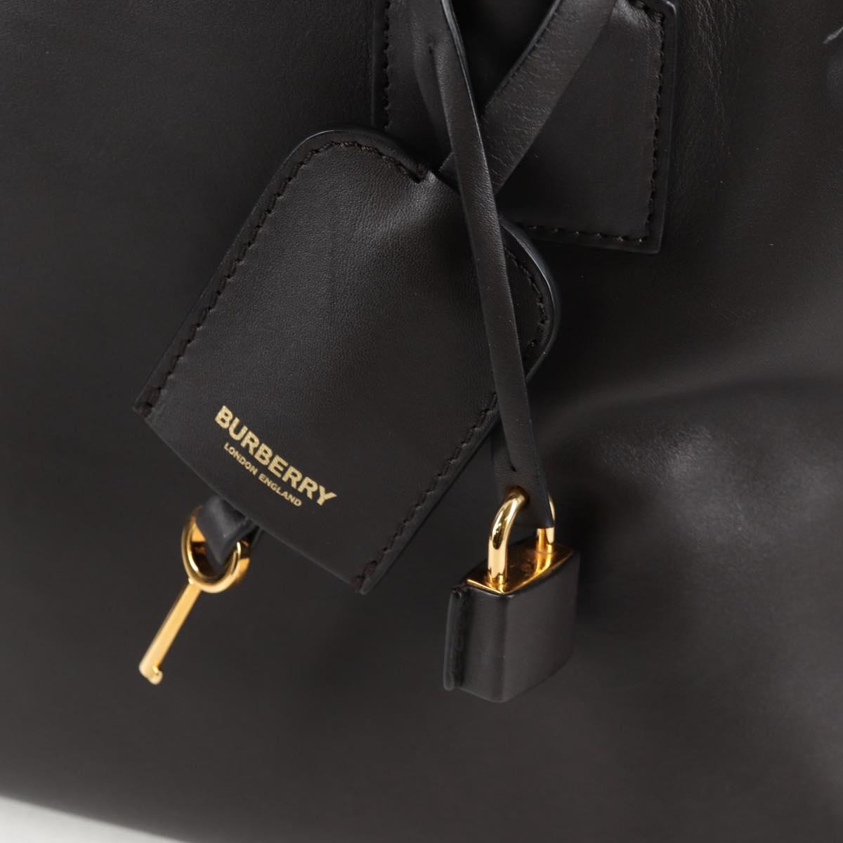 Burberry Hand Bag Leather 2WAY Black Gold